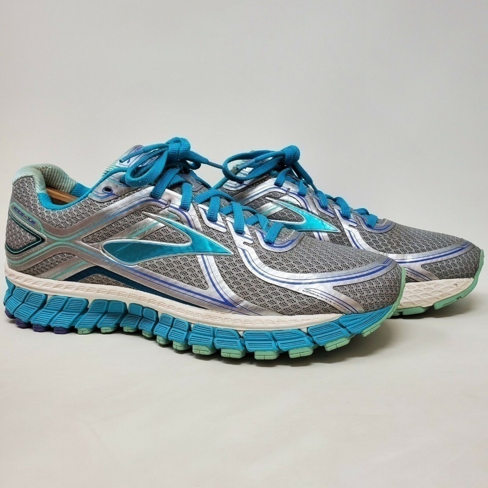 Brooks Adrenaline GTS 16 Running Shoes Womens Size 11 Blue Silver 1202031B170 - Picture 1 of 12